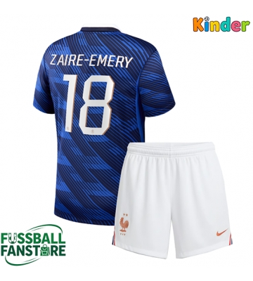 Frankreich Warren Zaire-Emery #18 Replik Heimtrikot Kinder WM 2026 Kurzarm (+ Kurze Hosen)